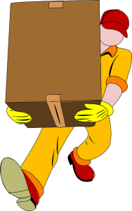 A movers that carries a box