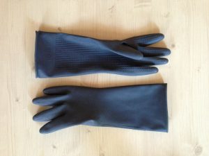 When cleaning out your attic, make sure you have rubber gloves