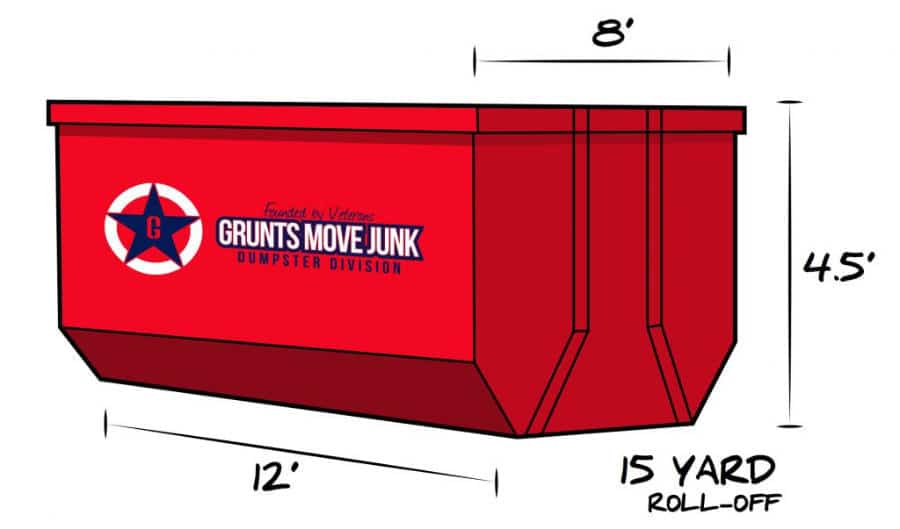 a drawing of a red dumpster rental offered in Worcester Massachusetts